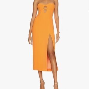 Bardot Orange Strapless Dress